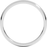 14K White Gold 2.5 mm Lightweight Comfort-Fit Half Round Band Size 4