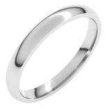 14K White Gold 2.5 mm Lightweight Comfort-Fit Half Round Band Size 5.5