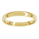 14K Yellow Gold 2.5 mm Lightweight Comfort-Fit Half Round Band Size 6.5
