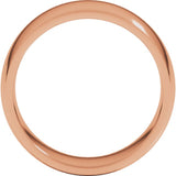 10K Rose Gold 8 mm Lightweight Comfort-Fit Half Round Band Size 6.5