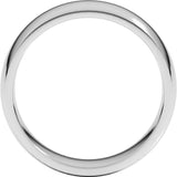 14K X1 White Gold 7 mm Lightweight Comfort-Fit Half Round Band Size 12.5
