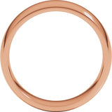 18K Rose Gold 7 mm Lightweight Comfort-Fit Half Round Band Size 8