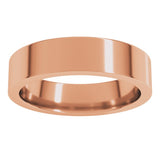 14K Rose Gold 5 mm Comfort-Fit Flat Band Size 6.5