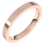 14K Rose Gold 2.5 mm Comfort-Fit Flat Band Size 8.5