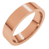 14K Rose Gold 5 mm Comfort-Fit Flat Band Size 8.5