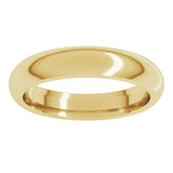 14K Yellow Gold 3.5 mm Comfort-Fit Half Round Band Size 10
