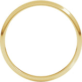 18K Yellow Gold 2 mm Lightweight Half Round Band Size 5.5