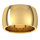 14K Yellow Gold 12 mm Comfort-Fit Half Round Band Size 11