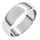 Sterling Silver 6 mm Lightweight Half Round Band Size 10