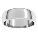 Sterling Silver 6 mm Lightweight Half Round Band Size 10