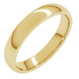 14K Yellow Gold 3.5 mm Lightweight Comfort-Fit Half Round Band Size 5.5