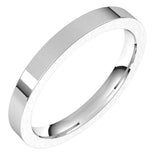 14K White Gold 2.5 mm Comfort-Fit Flat Band Size 4