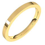 14K Yellow Gold 2 mm Comfort-Fit Flat Band Size 6