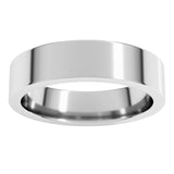 14K White Gold 5 mm Comfort-Fit Flat Band Size 6