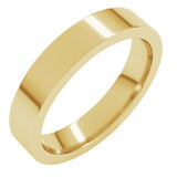 14K Yellow Gold 4 mm Comfort-Fit Flat Band Size 9