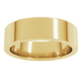 14K Yellow Gold 6 mm Comfort-Fit Flat Band Size 9.5