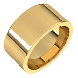 14K Yellow Gold 10 mm Comfort-Fit Flat Band Size 9