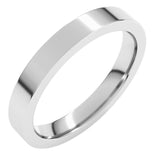 14K White Gold 3 mm Comfort-Fit Flat Band Size 4