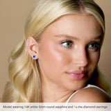 14K Yellow Gold 5 mm Natural Peridot & 1/8 CTW Natural Diamond Earrings