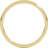 14K Yellow Gold 1.5 mm Lightweight Comfort-Fit Half Round Band Size 6.5