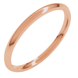 14K Rose Gold 1.5 mm Lightweight Comfort-Fit Half Round Band Size 6.5