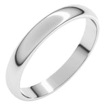 Sterling Silver 3 mm Lightweight Half Round Band Size 8