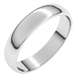 Sterling Silver 4 mm Lightweight Half Round Band Size 8