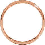 10K Rose Gold 4 mm Lightweight Half Round Band Size 6.5
