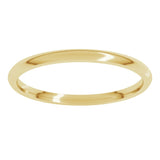18K Yellow Gold 1.5 mm Lightweight Comfort-Fit Half Round Band Size 8