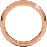 14K Rose Gold 6 mm Comfort-Fit Half Round Band Size 10
