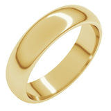 14K Yellow Gold 5 mm Half Round Band Size 6