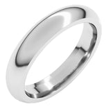 14K White Gold 4 mm Comfort-Fit Half Round Band Size 7