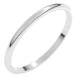 14K White Gold 1.5 mm Lightweight Half Round Band Size 4