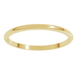14K Yellow Gold 1.5 mm Lightweight Half Round Band Size 5