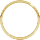 14K Yellow Gold 1.5 mm Lightweight Half Round Band Size 7