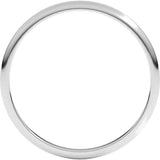 14K White Gold 1.5 mm Lightweight Half Round Band Size 8.5