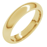 18K Yellow Gold 4 mm Comfort-Fit Half Round Band Size 9