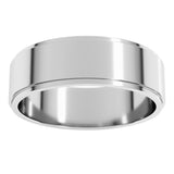 Platinum 6 mm Stepped-Edge Flat Band Size 8.5