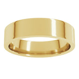 10K Yellow Gold 5 mm Lightweight Comfort-Fit Flat Band Size 8