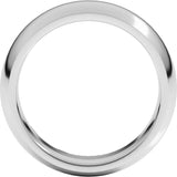 14K White Gold 7 mm Comfort-Fit Half Round Band Size 6