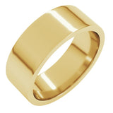 14K Yellow Gold 7 mm Lightweight Comfort-Fit Flat Band Size 8.5