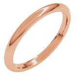 14K Rose Gold 2 mm Comfort-Fit Half Round Band Size 5.5