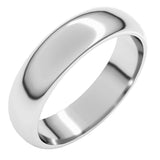 Platinum 5 mm Half Round Band Size 9
