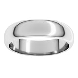 Platinum 5 mm Half Round Band Size 9