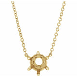 14K Yellow Gold 4.5 mm Round Solitaire 18" Necklace Mounting
