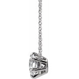 14K White Gold 1/4 CT Natural Diamond Solitaire 16" Necklace