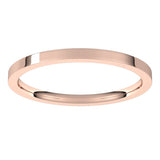 18K Rose Gold 1.5 mm Flat Comfort Fit Light Band Size 4.5