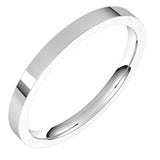 14K White Gold 2 mm Lightweight Comfort-Fit Flat Band Size 4.5