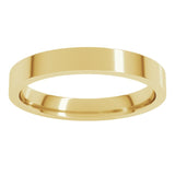 14K Yellow Gold 3 mm Lightweight Comfort-Fit Flat Band Size 4