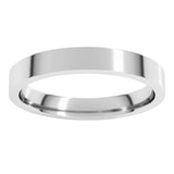 14K White Gold 3 mm Lightweight Comfort-Fit Flat Band Size 8